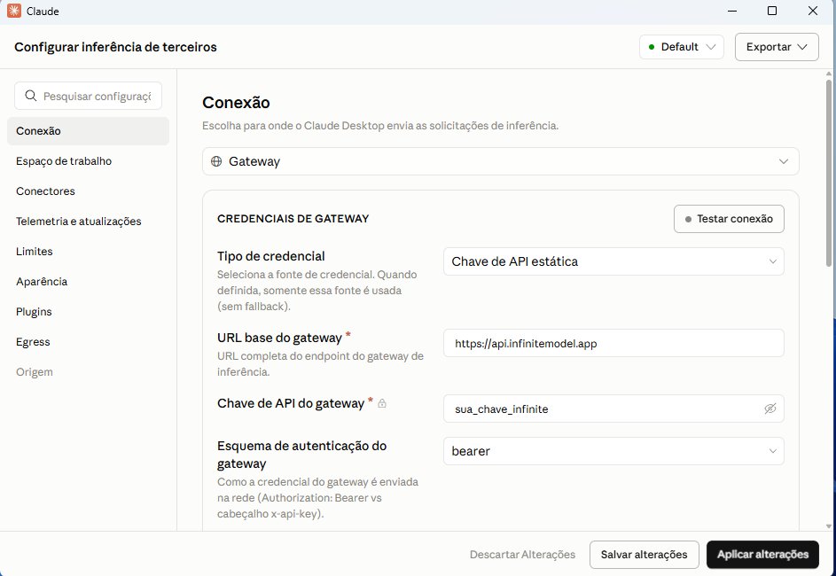 Janela Configurar inferência de terceiros, com Conexão em Gateway e os campos preenchidos